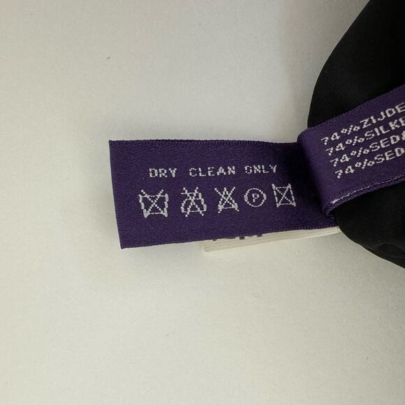 Ralph Lauren Collection A-Line Skirt Silk Wool Blend Union Made in USA Black | 8 - Picture 10 of 10